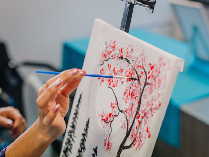 Cherry blossoms painting